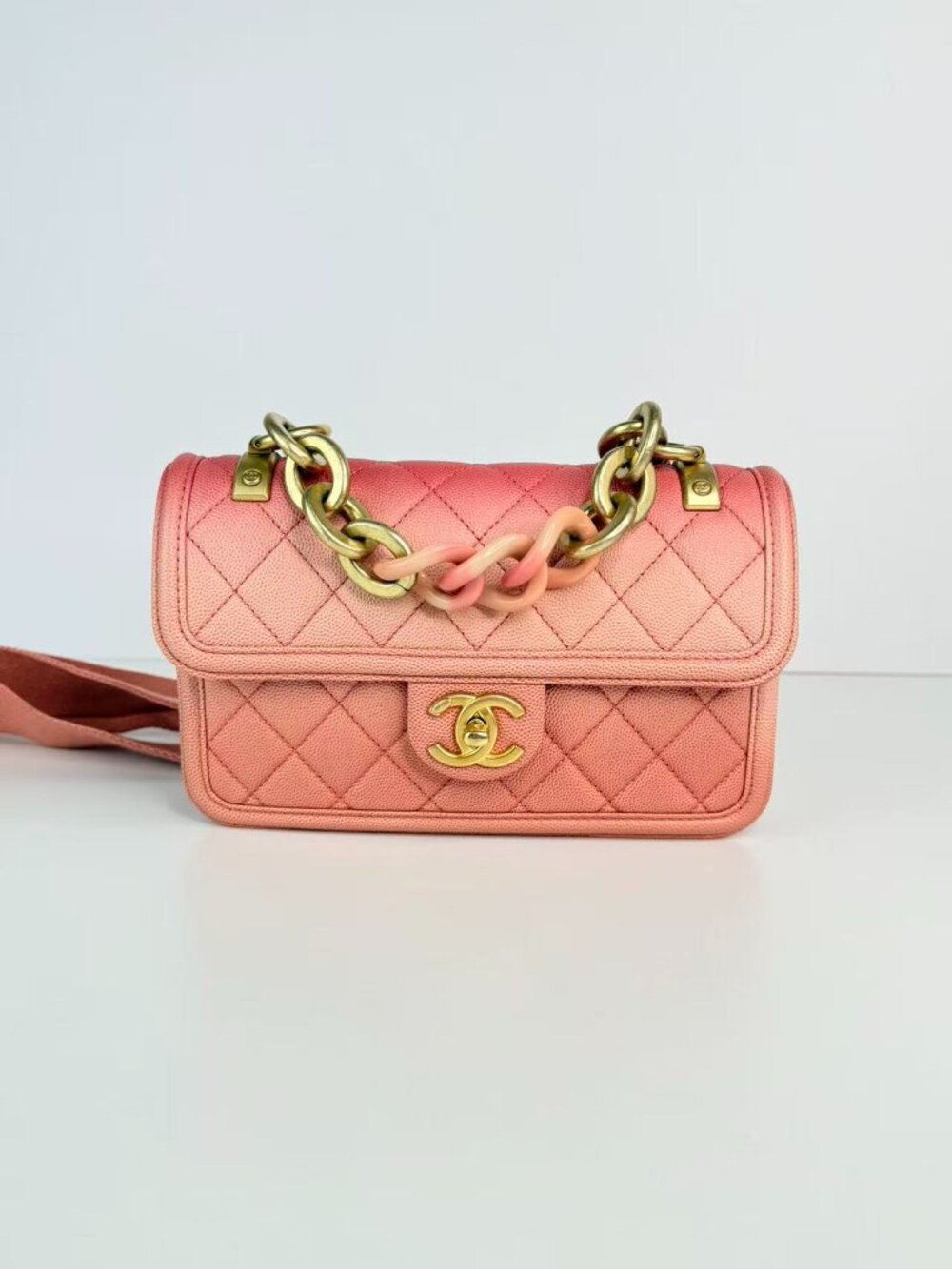Chanel 19 Small Quilted Caviar Leather Flap Shoulder Crossbody Bag